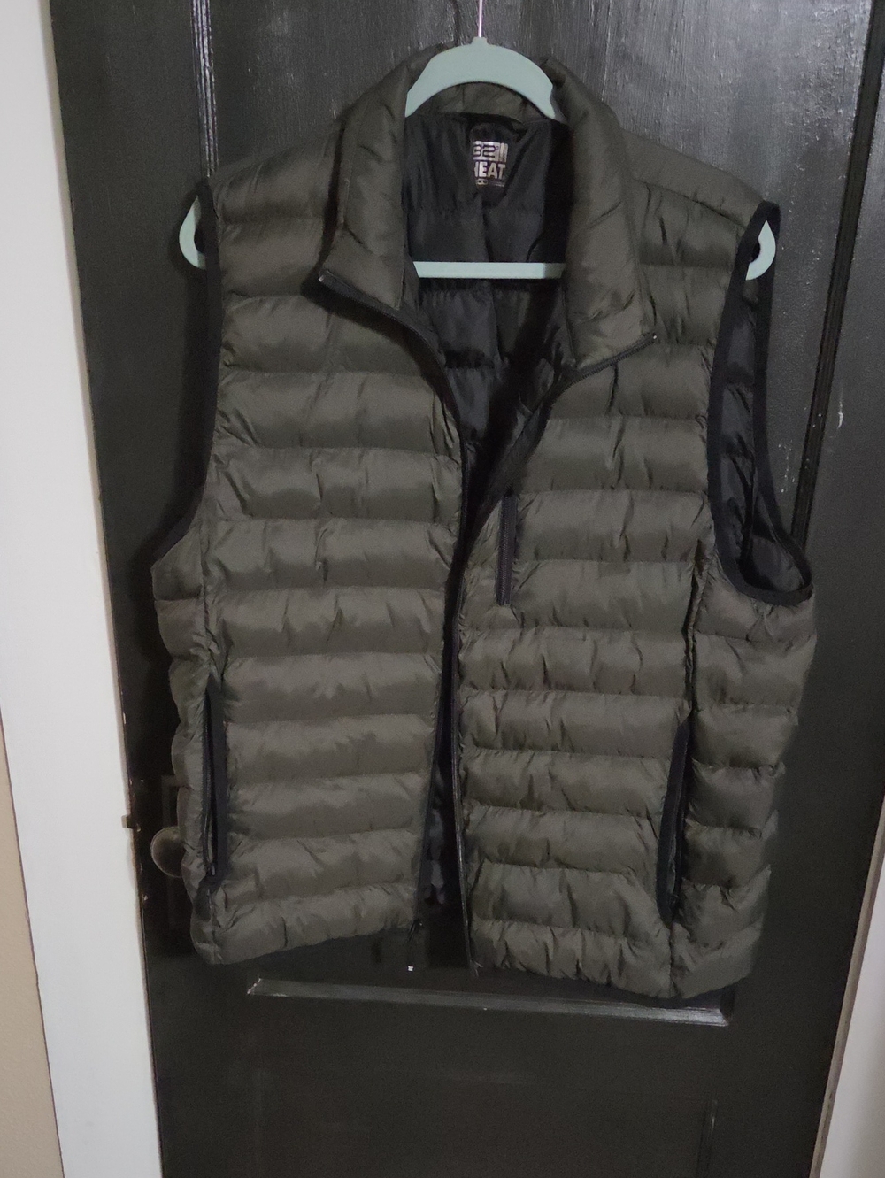 Men's Quilted Puffer Vest - Olive by Heat